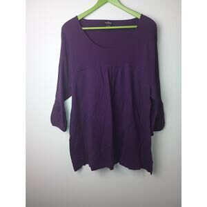 Women's Knit Baby Doll Sweater Purple Anxiety Y2K Vintage Long sleeve 3X Cotton